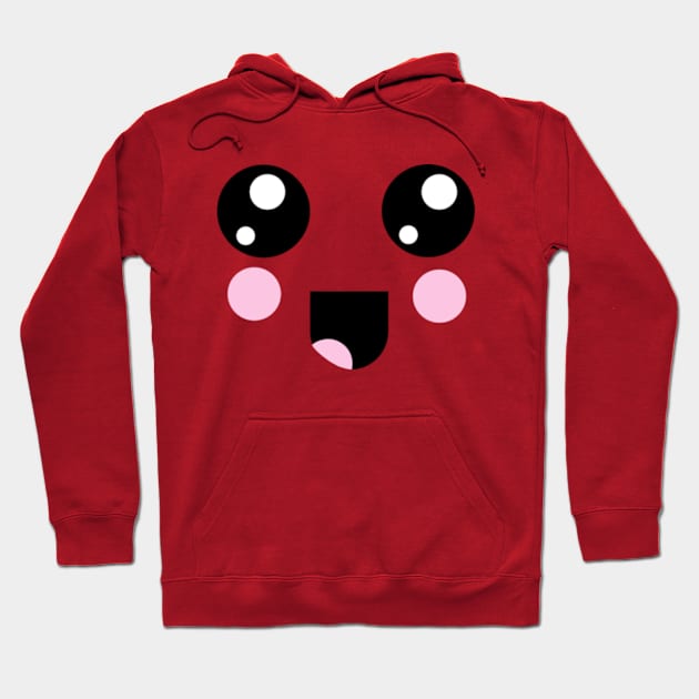 Excited Kawaii Face Hoodie by CoolMomBiz